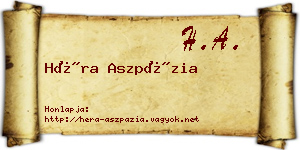 Héra Aszpázia névjegykártya